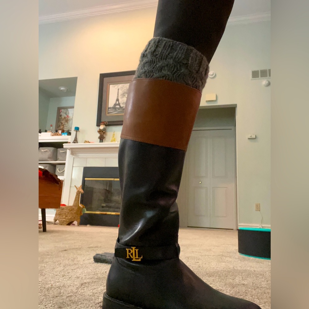 Handmade knit boot socks